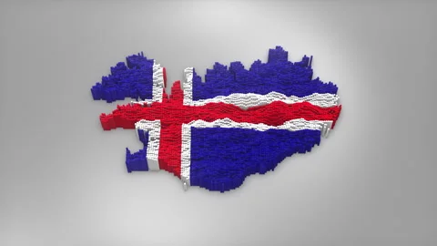 Iceland Map with Flag Intro Background Stock-Footage 315163430