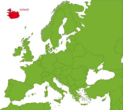 Iceland map Stock Illustration