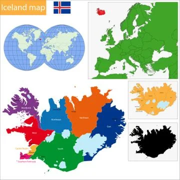 Iceland map Stock Illustration