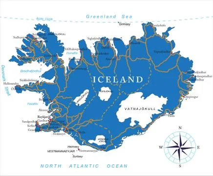 Iceland map Stock Illustration