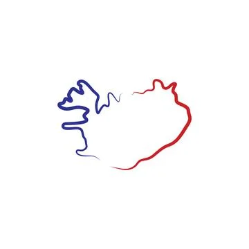 Iceland map logo icon vector symbol element Stock-Illustration