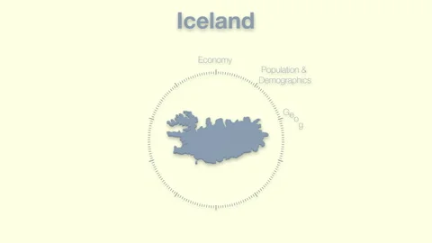 Iceland MAP revealingmotion graphics data elements Stock Footage 339876605
