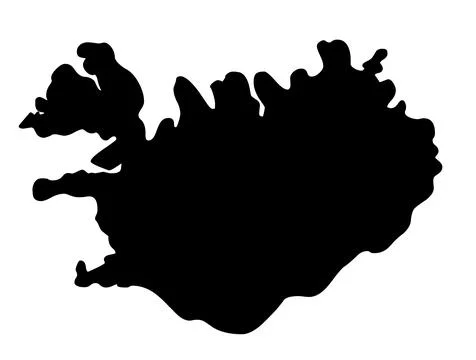 Iceland map silhouette vector isolated Stock Illustration