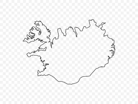 Iceland map on transparent background. Vector illustration. Stock Illustration