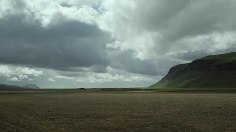 Iceland, Mountains Clouds Landscape. Stock Footage 47878176