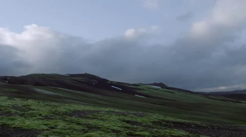Iceland, Mountains Clouds Landscape. Stock Footage 47882589