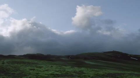 Iceland, Mountains Clouds Landscape. Stock Footage 47882765