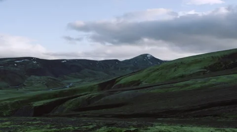 Iceland, Mountains Clouds Landscape. Stock Footage 47882831