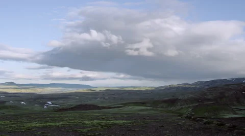Iceland, Mountains Clouds Landscape. Stock Footage 47882836