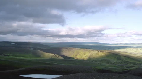 Iceland, Mountains Clouds Landscape. Stock Footage 47882881