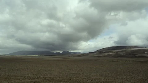 Iceland, Mountains Clouds Landscape. Stock Footage 47889173