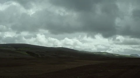 Iceland, Mountains Clouds Landscape. Stock Footage 47889476