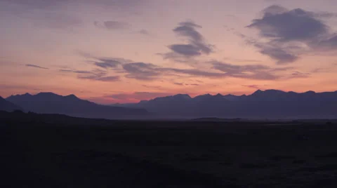 Iceland, Mountains Landscape - Sunset. Stock Footage 47876186