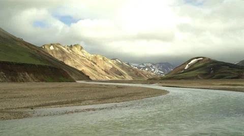 Iceland, Mountains Rivers Landscape. Stock Footage 47879005