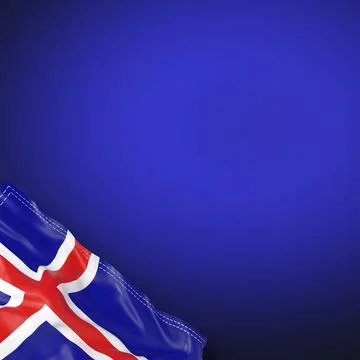 Iceland - national flag and gradient background - square format - 3D illust.. Illustrazione stock