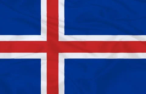Iceland National Flag Stock Illustration