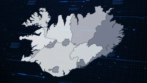 Iceland network map Stock Footage 87976952