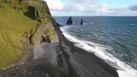 Iceland Ocean Cliff Video stock 69875360