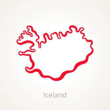 Iceland - Outline Map Stock Illustration