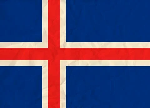 Iceland paper  flag Stock Illustration