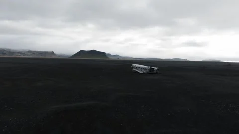 Iceland plane wreck Stock Footage 286992266