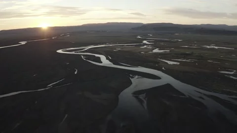 Iceland river drone Stock Footage 164304672