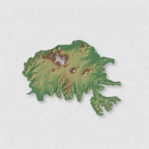 Iceland Rotating 3D Relief Map Seamless Loop, Alpha Channel 4K 스톡 동영상 340714741