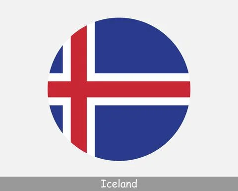 Iceland Round Flag Stock Illustration