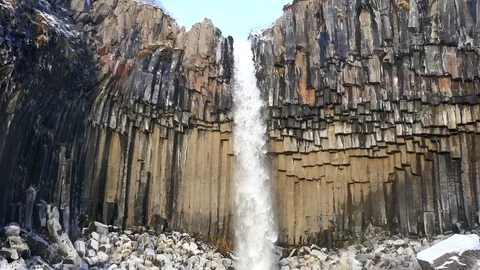 Iceland Skaftafell waterfall Stock Footage