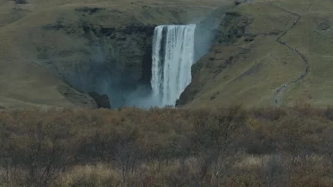 Iceland skogafoss side Stock Footage 286992546