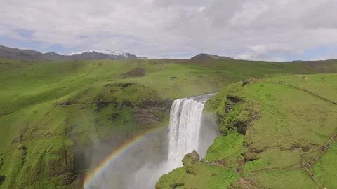 Iceland Skogafoss waterfall Stock-Footage 175229093