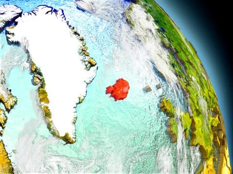 Iceland from space Stock Illustration