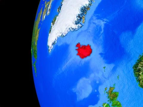 Iceland from space Illustrazione stock