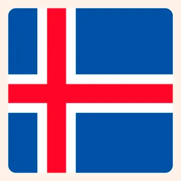Iceland square flag button, social media communication sign, business icon. Stock Illustration