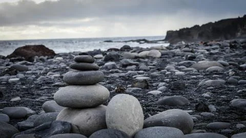 Iceland stone stack Foto stock