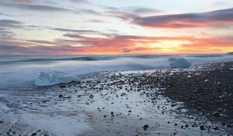 Iceland sunset Stock Photos