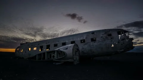 Iceland Timelapse Plane Stock Footage 153288118