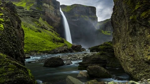 Iceland Timelapse Waterfall Stock Footage 153287304