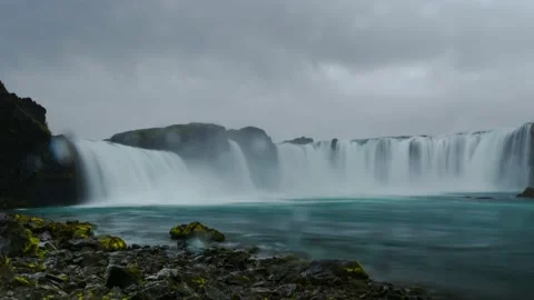 Iceland Timelapse Waterfall Stock Footage 153289524