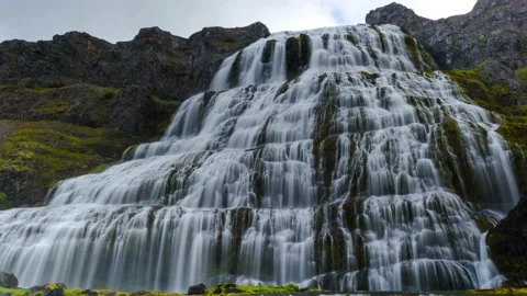 Iceland Timelapse Waterfall Stock Footage 153290338