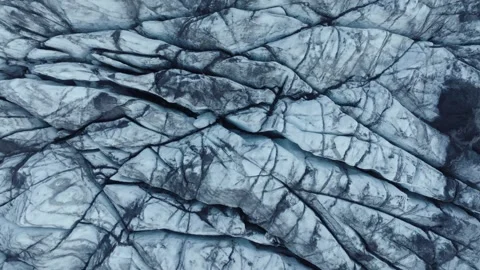 Iceland top down glacier Stock Footage 286992733