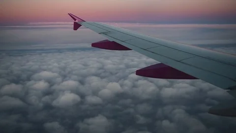 Iceland view through airplane window Stock Footage 82321889