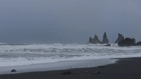 Iceland Vik Beach winter 01 Stock Footage 88818385