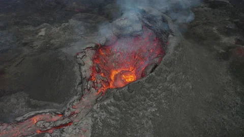 Iceland Volcano Eruption Close-up Stock Footage 159558628