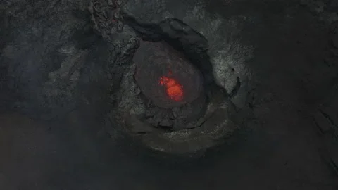 Iceland Volcano Topdown View Stock Footage 159554616