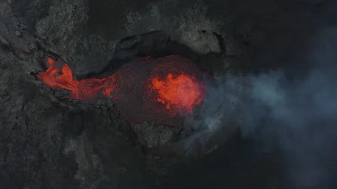 Iceland Volcano Topdown View Stock Footage 159555049