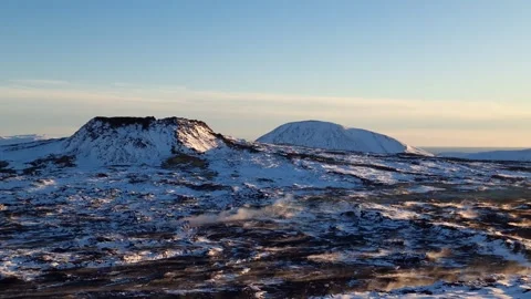 Iceland vulcano during sunset Stock Footage 270785634