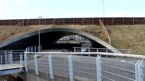 ICELAND, Walk path under bridge. Video stock 63189003