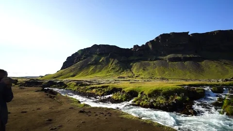 Iceland water fall Stock Footage 128407033