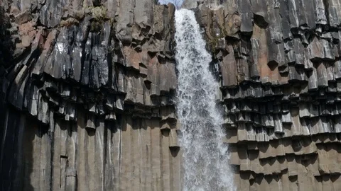 Iceland Waterfall around rocks Video stock 101656408